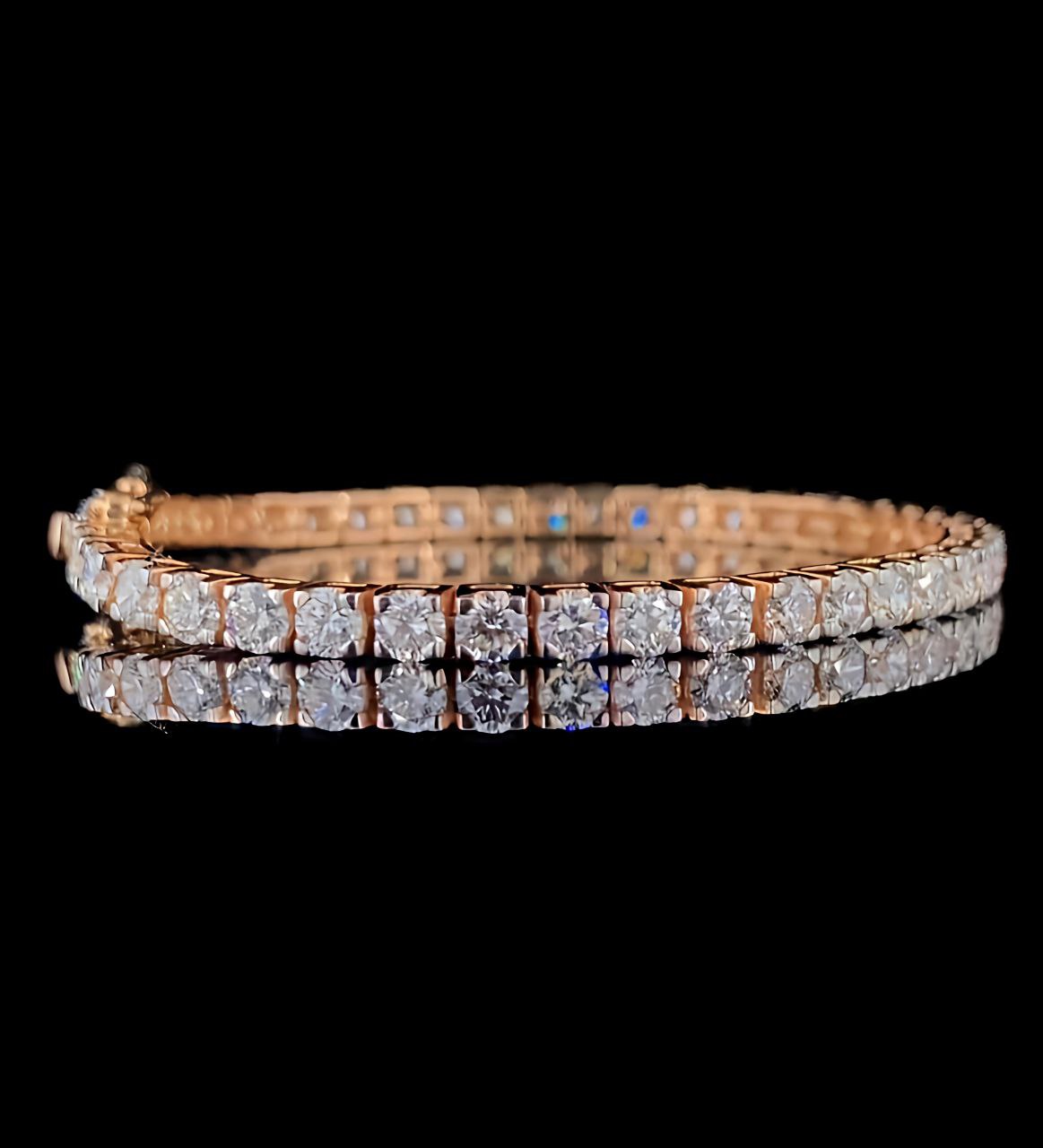 925 Sterling Silver Moissanite Tennis Bracelet | Rose Gold Plated Sparkling CZ Look