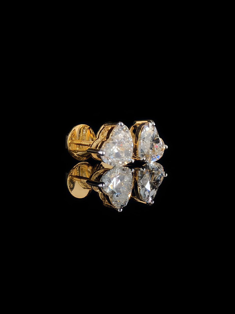 18K Gold Plated Moissanite Earrings | 925 Sterling Silver Diamond Studs for Women