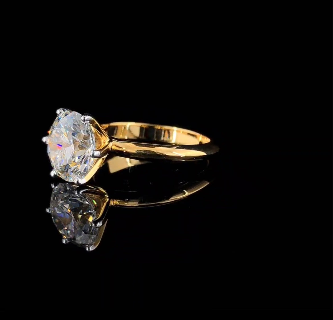 Moissanite Diamond Ring in 925 Sterling Silver | 18K Gold Plated Luxury Ring for Women