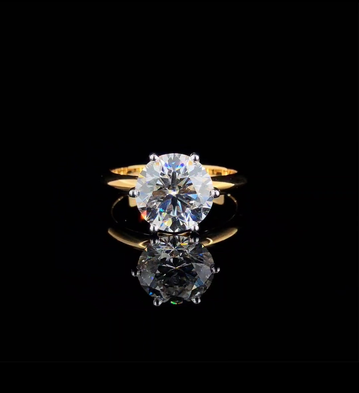 Moissanite Diamond Ring in 925 Sterling Silver | 18K Gold Plated Luxury Ring for Women