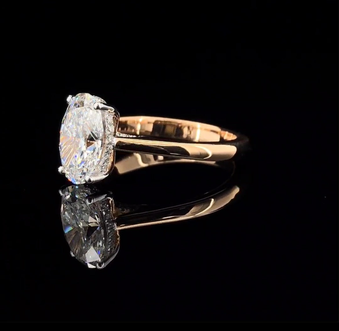 Moissanite Diamond Ring in 925 Sterling Silver | 18K Gold Plated Designer Ring for Women