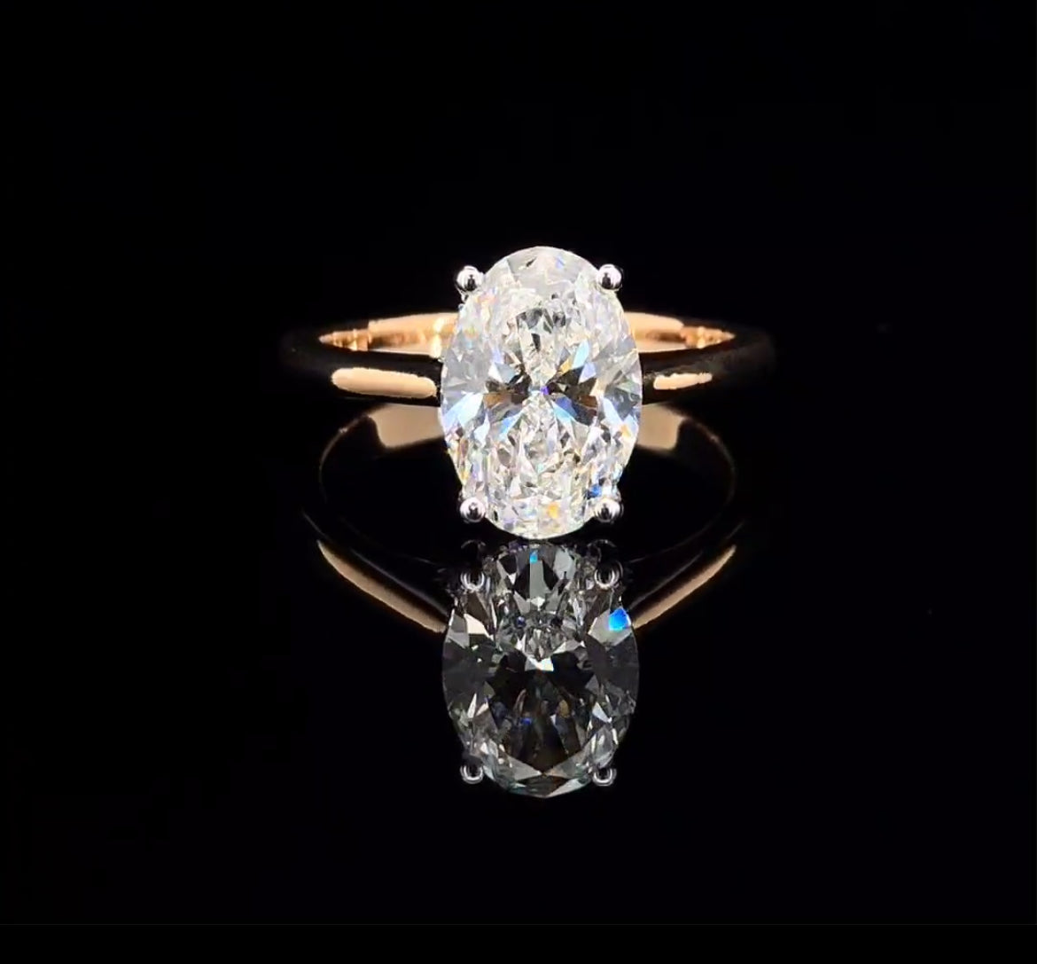 Moissanite Diamond Ring in 925 Sterling Silver | 18K Gold Plated Designer Ring for Women