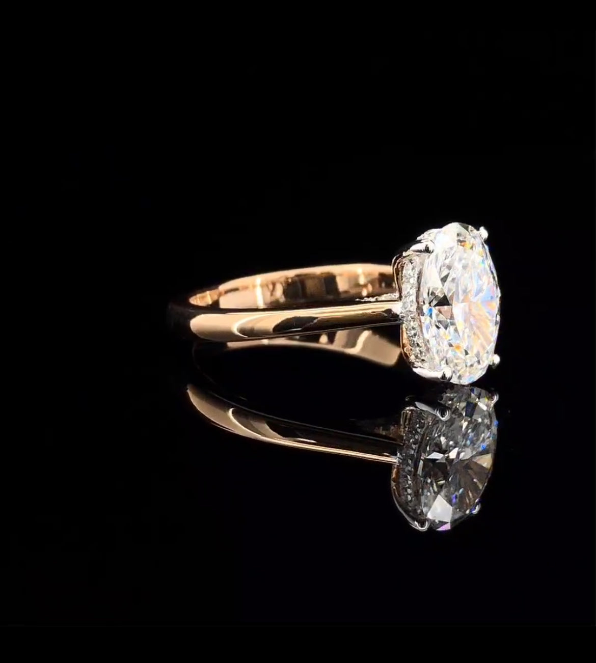 Moissanite Diamond Ring in 925 Sterling Silver | 18K Gold Plated Designer Ring for Women