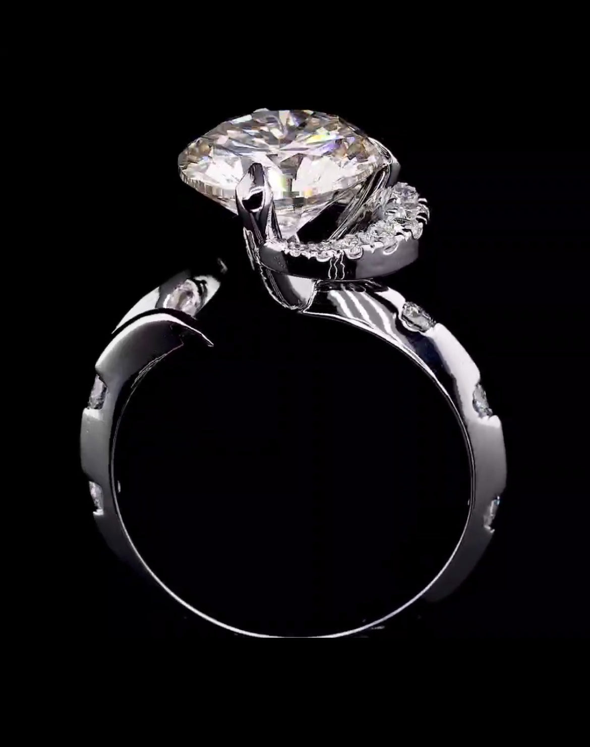 Moissanite Diamond Ring in 925 Sterling Silver | Elegant Sparkling Statement Ring for Women