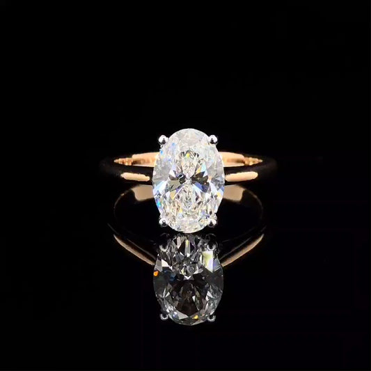 Moissanite Diamond Ring in 925 Sterling Silver | 18K Gold Plated Designer Ring for Women
