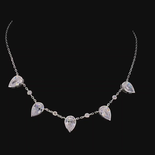 Moissanite Diamond Necklace in 925 Sterling Silver | Elegant Necklace for Women