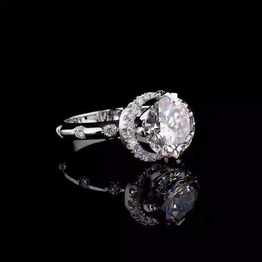 Moissanite Diamond Ring in 925 Sterling Silver | Elegant Sparkling Statement Ring for Women