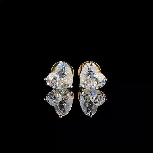 18K Gold Plated Moissanite Earrings | 925 Sterling Silver Diamond Studs for Women